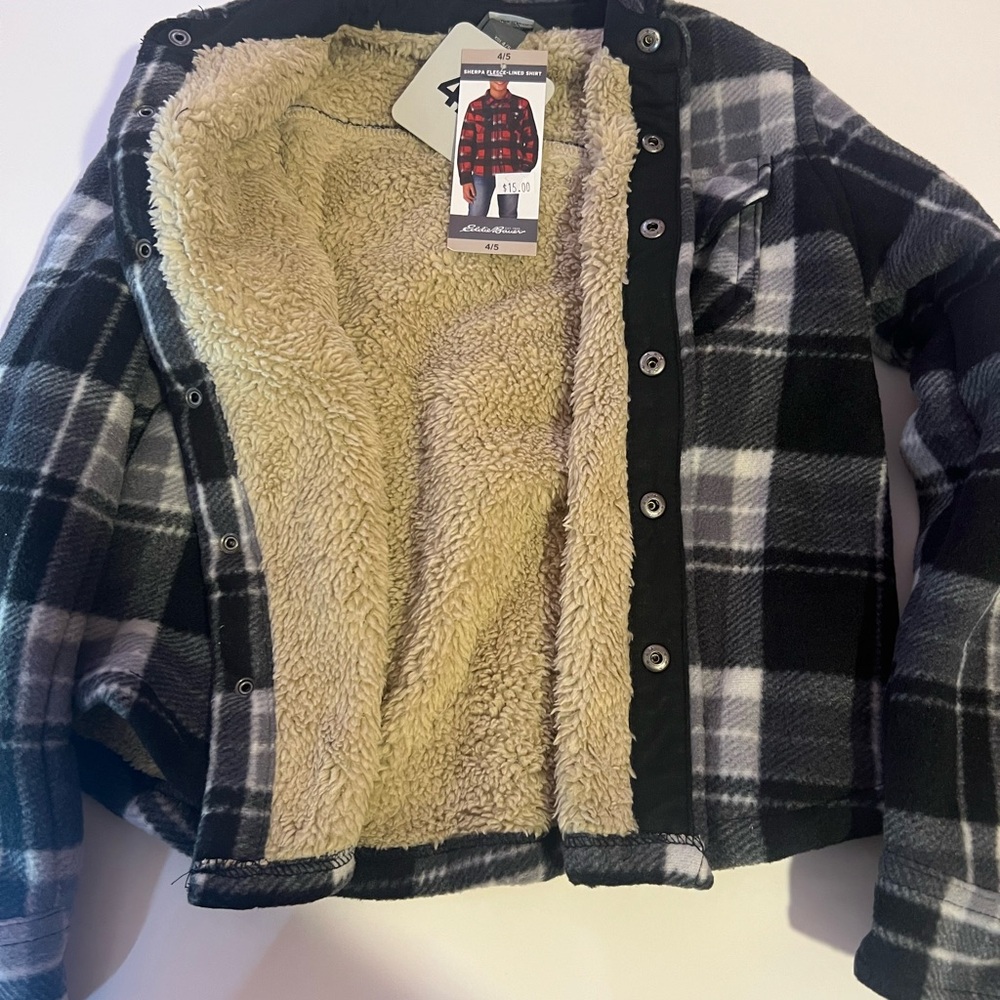 Plaid Sherpa-Lined Jacket